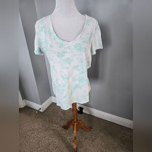 GAP Mint and White Short Sleeve Tee Large